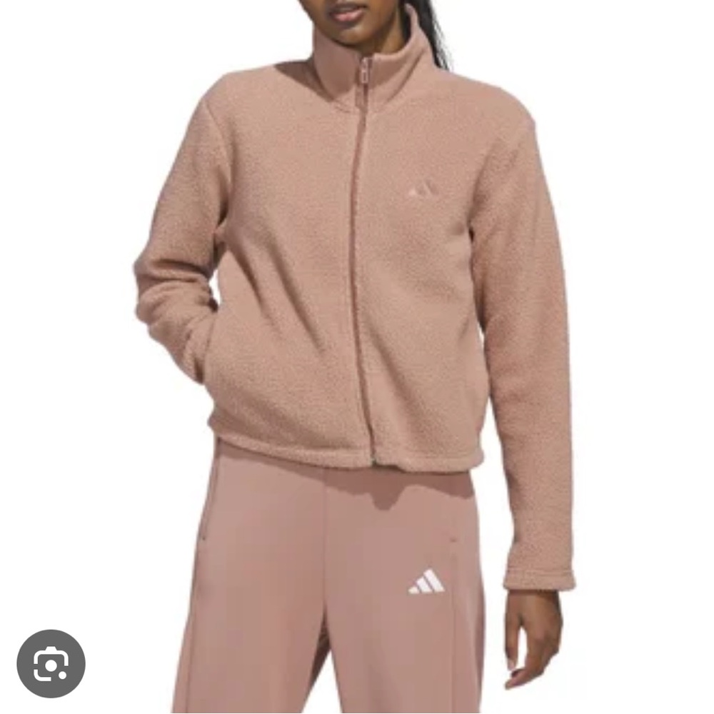 adidas Pink Fleece Zip-Up Jacket